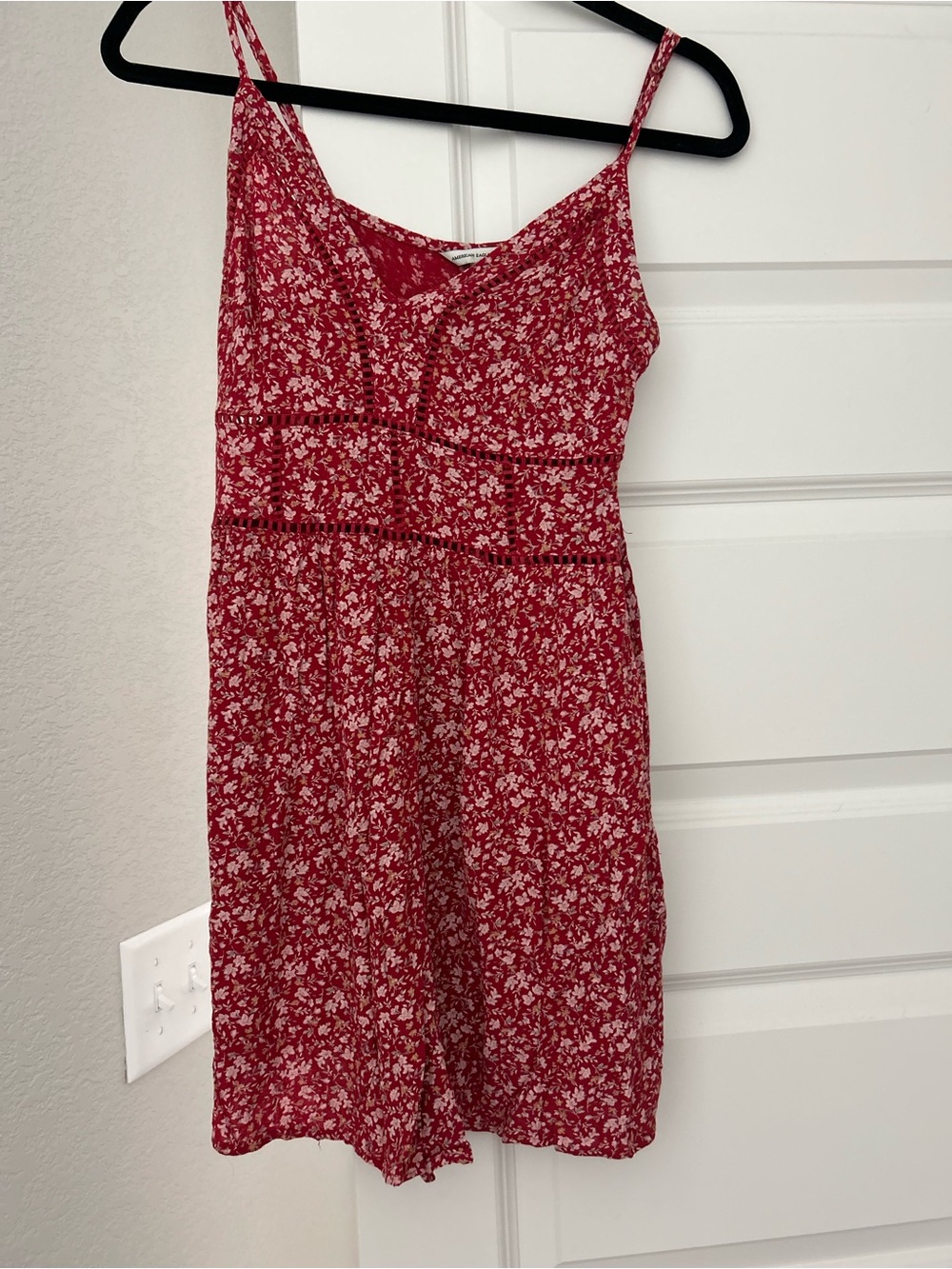 Red Floral Spaghetti Strap Sundress